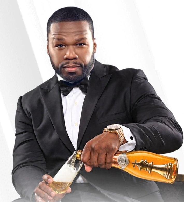 50 Cent pouring Le Chemin du Roi Champagne